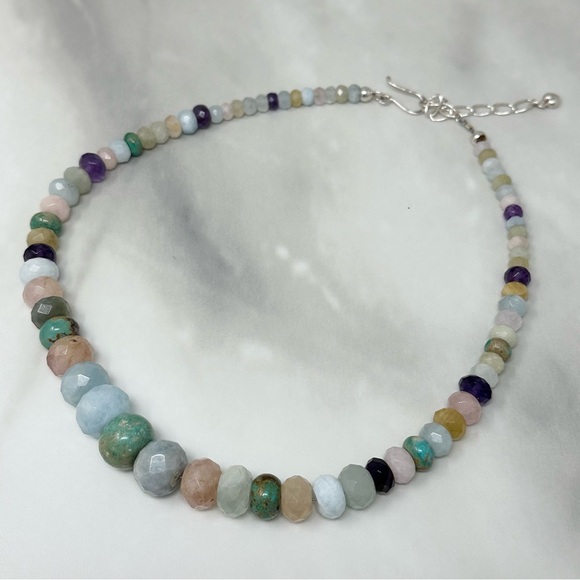 Jay King DTR Desert Rose Trading Multicolor Stone Sterling Silver 925 Necklace - Picture 3 of 7